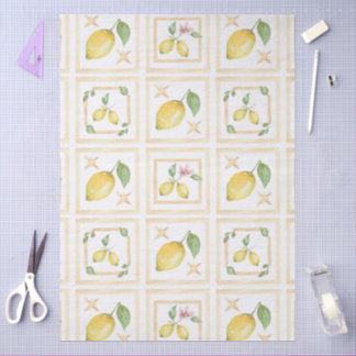 Mediterrenean Citrus Lemon pattern Tissue Paper