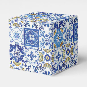 Meditteranean Mosaic Tiles Wedding Bridal Birthday Favour Box