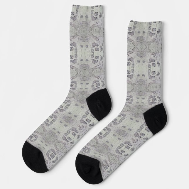 Medium Birch Tree Bark Patterned Socks (Left)