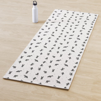Medium black poodle dog Yoga Mat