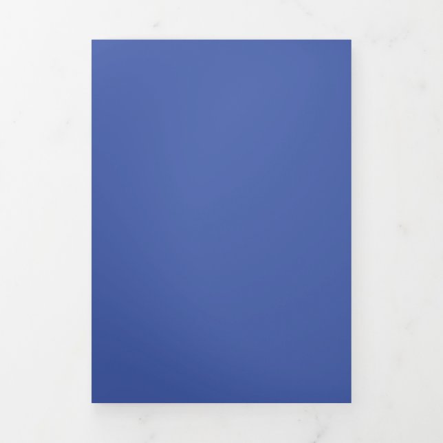 Medium Blue #445EAA, Faded Blue Tri-Fold Holiday Card (Cover)