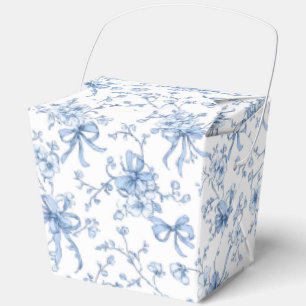 Medium Blue and White Coquette  Favour Box