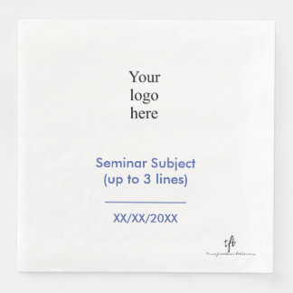 Medium Blue and White In-Person Seminar Logo Napkin