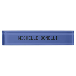 Medium Blue Color Minimalist Plain Legible Modern Nameplate