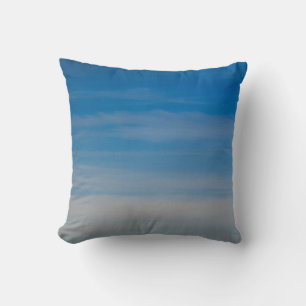 Medium Blue Sky Horizontal Stripes Sky Nature Cushion