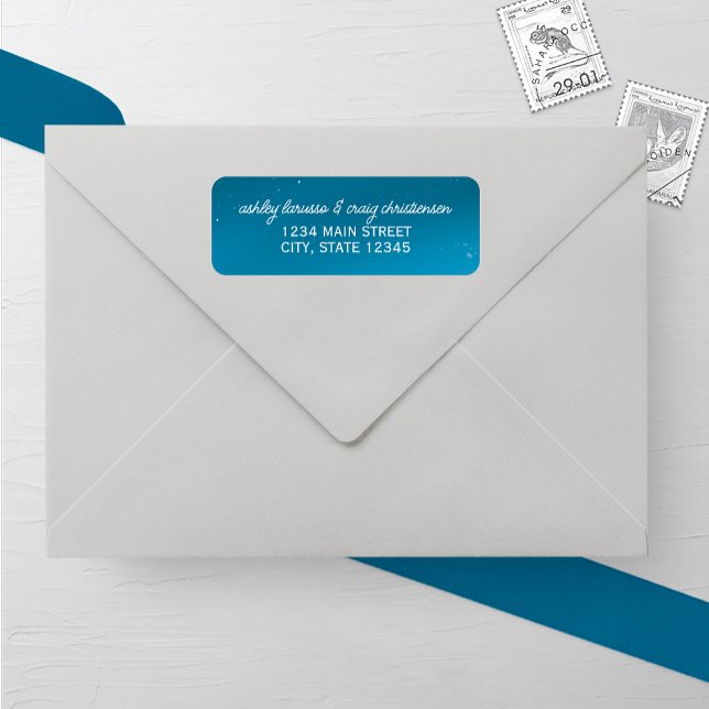 Medium Blue Sky Snowy Wedding Return Address (Creator Uploaded)