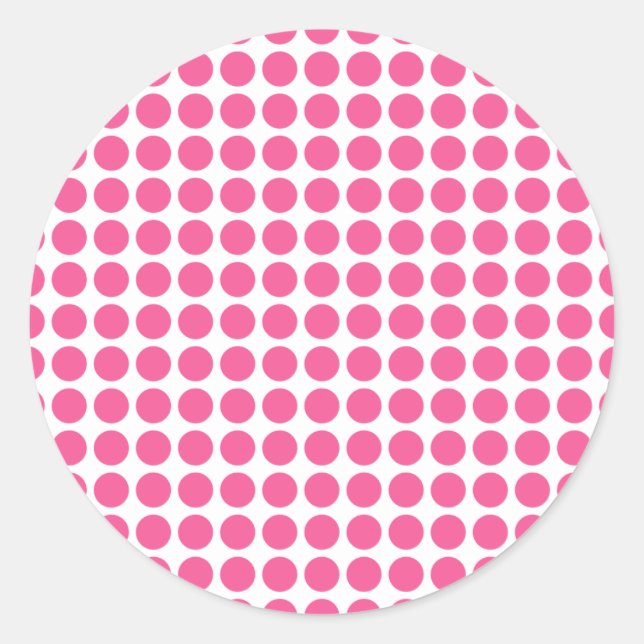 Medium Bubble Gum Dots Classic Round Sticker (Front)