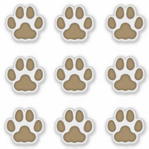 Medium Cat Paw Prints Brown Animal Tracks Decals