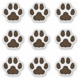 Medium Cat Paw Prints Dark Brown Decal Stickers