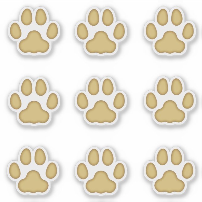 Medium Cat Paw Prints Tan Animal Tracks Decals (Front)