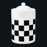 Medium Chess Teapot<br><div class="desc">black and white cubes</div>