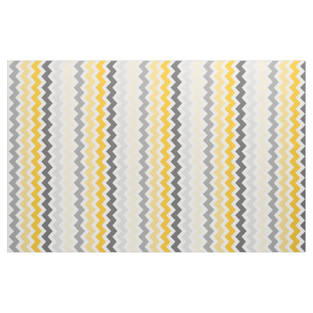 Medium Chevron Stripes Yellow Grey Fabric (Yard)