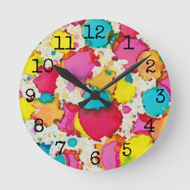 Medium Clock "Colourful Confetti" (Front)