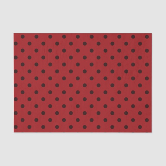 Medium & Dark Red Polka Dot Tissue Paper (Front)