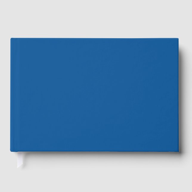 Medium Electric Blue Solid Colour Guest Book (Front)