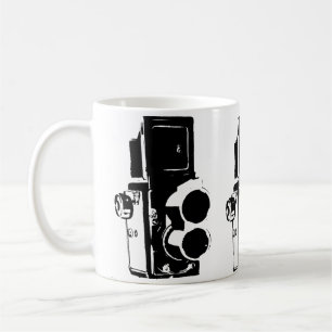 MEDIUM FORMAT RETRO PHOTO CAMERA STENCIL COFFEE MUG