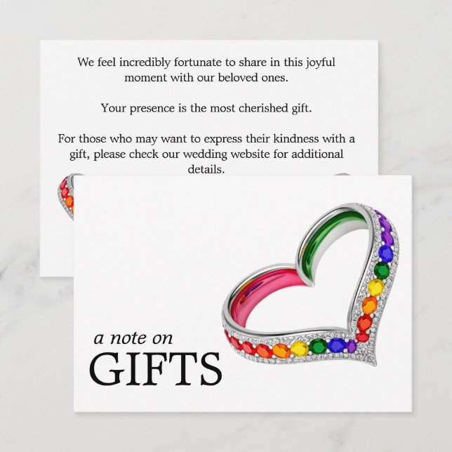 🌈 Medium Gift Note LGBTQ Painted With Love Enclosure Card (Front/Back)