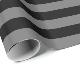 Medium Grey and Black Stripe Wrapping Paper