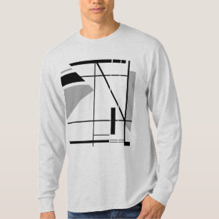 Medium Grey Black Contemporary Geometric Design T- T-Shirt