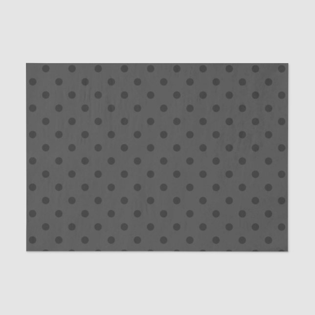 Medium Grey & Dark Grey Polka Dots Tissue Paper (Front)