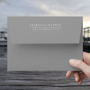 Medium Grey Envelope with Cherry Blossom Liner