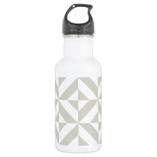Medium Grey Geometric Deco Cube Pattern 532 Ml Water Bottle