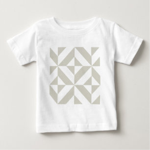 Medium Grey Geometric Deco Cube Pattern Baby T-Shirt