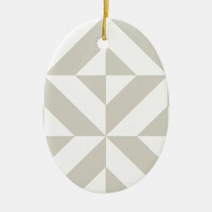 Medium Grey Geometric Deco Cube Pattern Ceramic Tree Decoration