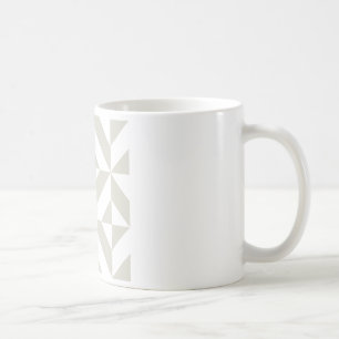 Medium Grey Geometric Deco Cube Pattern Coffee Mug