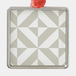 Medium Grey Geometric Deco Cube Pattern Metal Tree Decoration