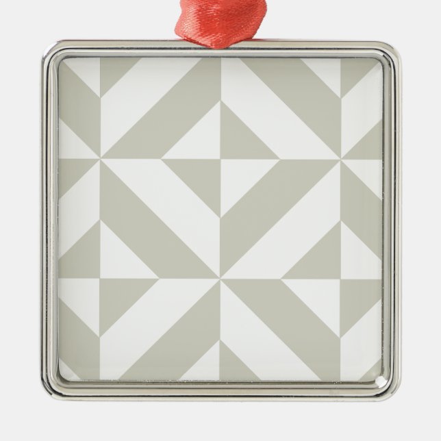 Medium Grey Geometric Deco Cube Pattern Metal Tree Decoration (Front)