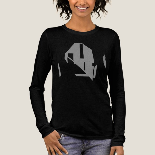 Medium Grey Geometric Shapes Abstract Art Design  Tri-Blend Shirt (Front)