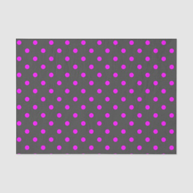 Medium Grey & Pink Polka Dots Tissue Paper (Front)