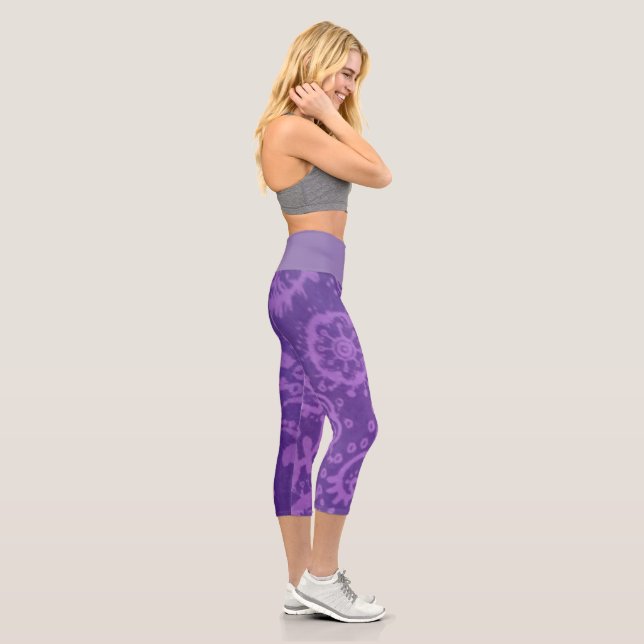 MEDIUM High Waisted Bright Purple Capris (Right)
