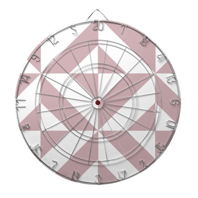 Medium Mauve Geometric Deco Cube Pattern Dartboard (Front)