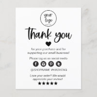 Medium - Modern Minimal Thank You For Your Order