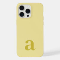 Medium Monogram Letter Pale Yellow Minimalist