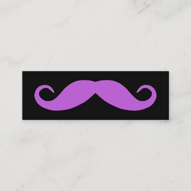 Medium Orchid Moustache Mini Business Card (Front)