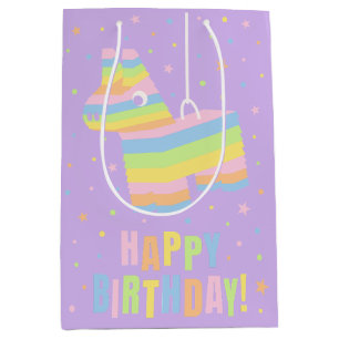 Medium Pastel Pinata Birthday Party Gift Bag