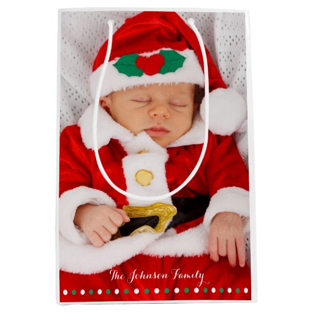 Medium Personalised Christmas Gift Bags (Front)