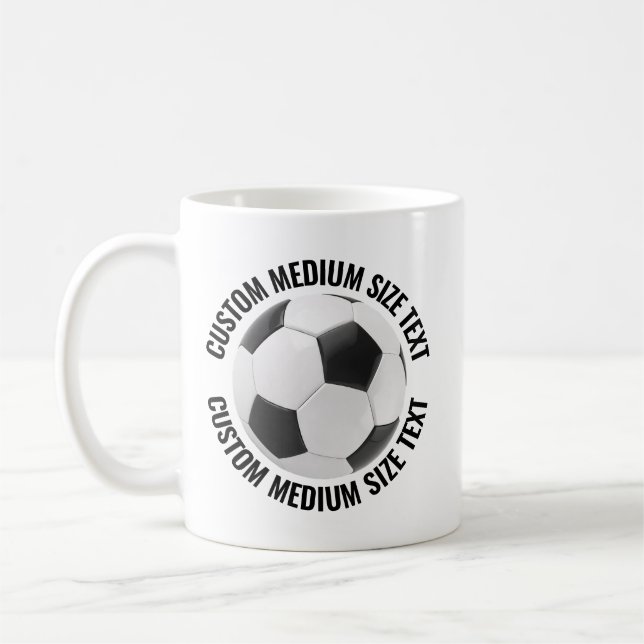 Medium Personalised Text Tennis Ball 11oz. Custom Coffee Mug (Left)