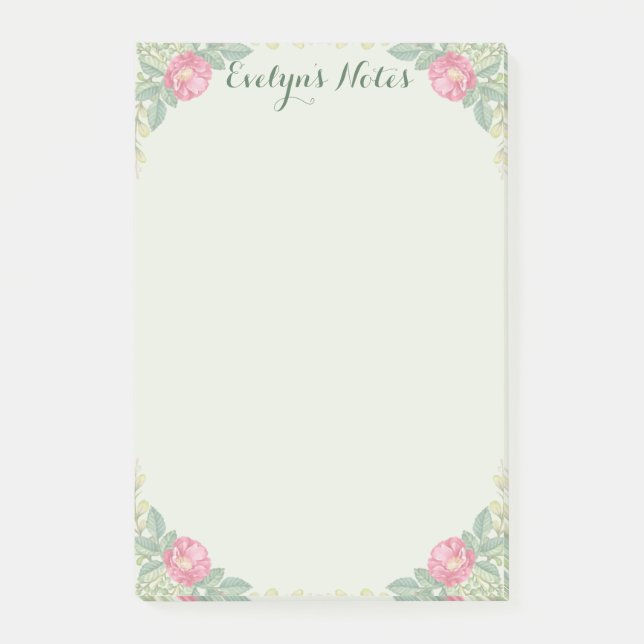 Medium Pink Blossoms 4x6 Post-it Notes (Front)