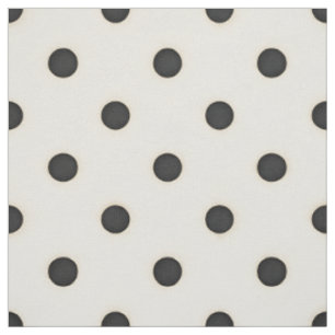 Medium Polka Dots Black & Antique White Fabric