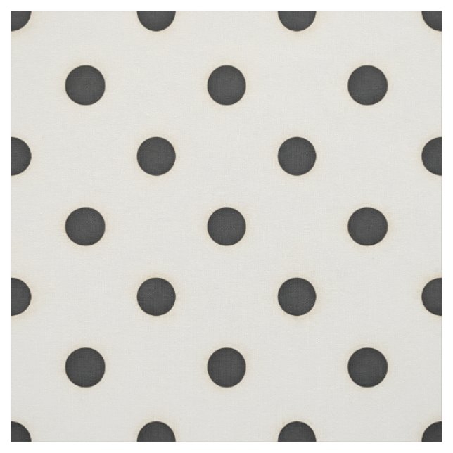 Medium Polka Dots Black & Antique White Fabric (Swatch)