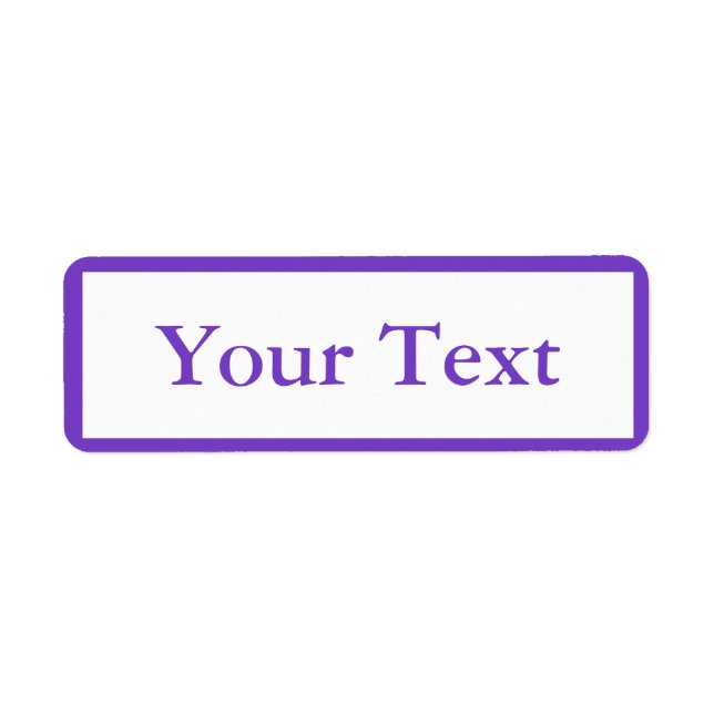 Medium Purple Stickers or Labels w/ Custom Text (Front)