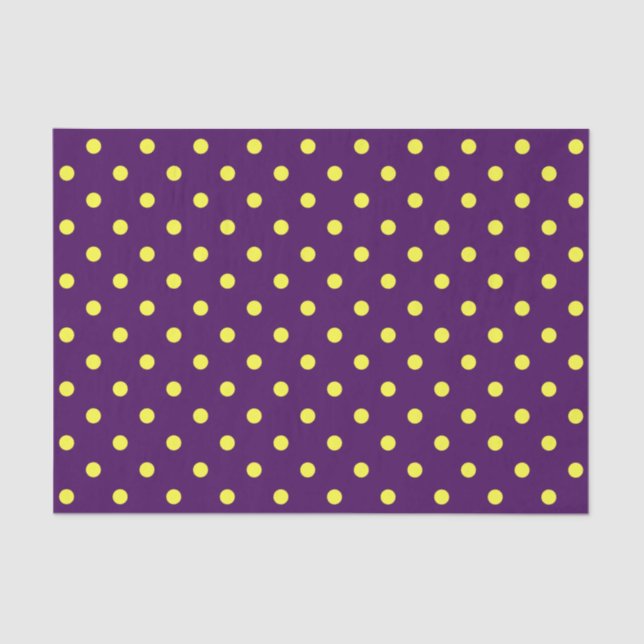 Medium Purple & Yellow Polka Dots Tissue Paper (Front)