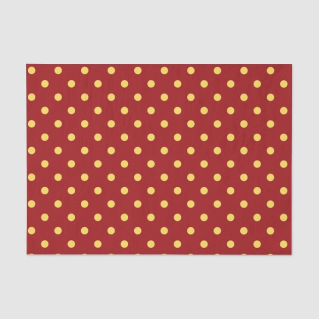 Medium Red & Yellow Polka Dot Tissue Paper (Front)