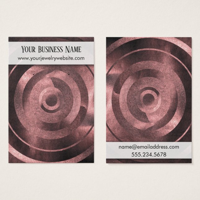Medium Rose Gold Foil Target Earring Display Cards (Front & Back)