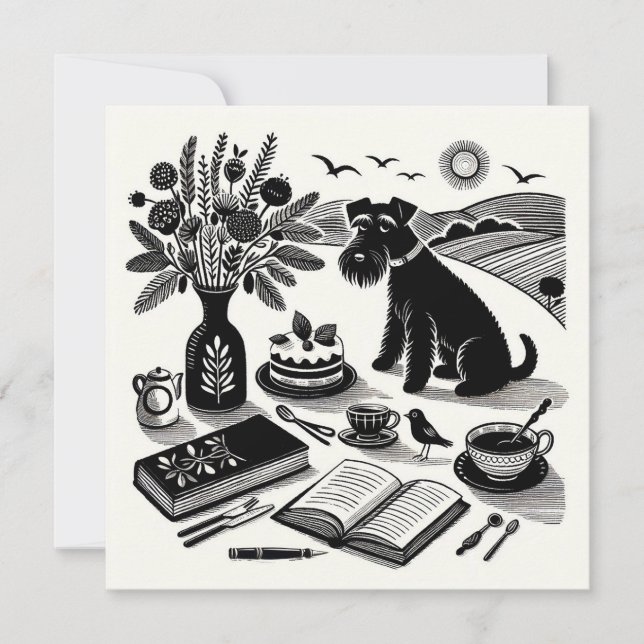 Medium Schnauzer Note Card (Front)