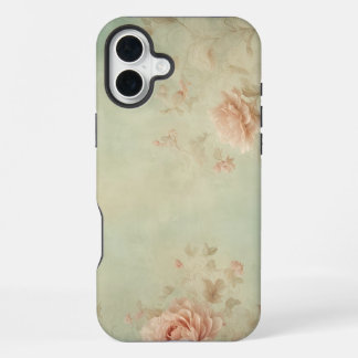 Medium Shot Vintage Floral Wallpaper Background iPhone 16 Plus Case